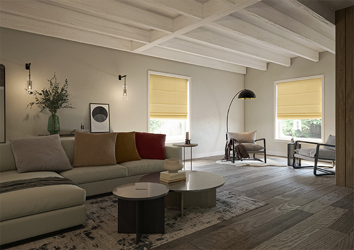 Akoya Faux Silk, Lustre Old Gold - Twist&Fit Roman Blind - Image 6